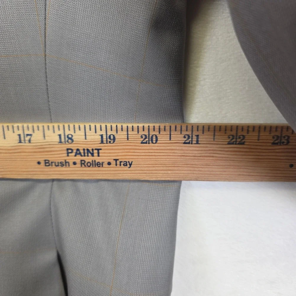 Bespoke Suit Mens 42‎ Jacket 36x32 Pants Gray Windowpane Formal Classic Business